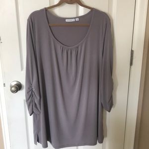 Susan Graver 3/4 Sleeve Tunic Grey XL